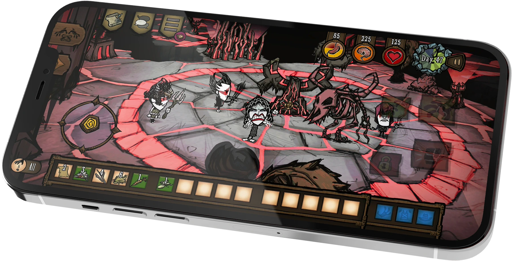 Don't Starve Together mobile mockup