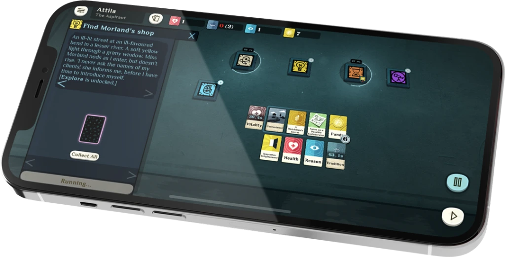 Cultist Simulator mobile mockup